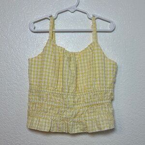 art class Yellow Gingham Smocked Tank Top for Kids